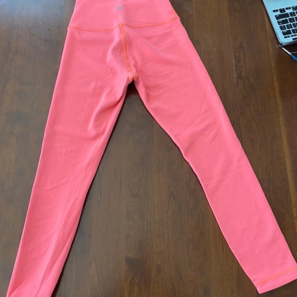 Orange Pink/Gray Lululemon Reversible Leggings - Picture 3 of 7